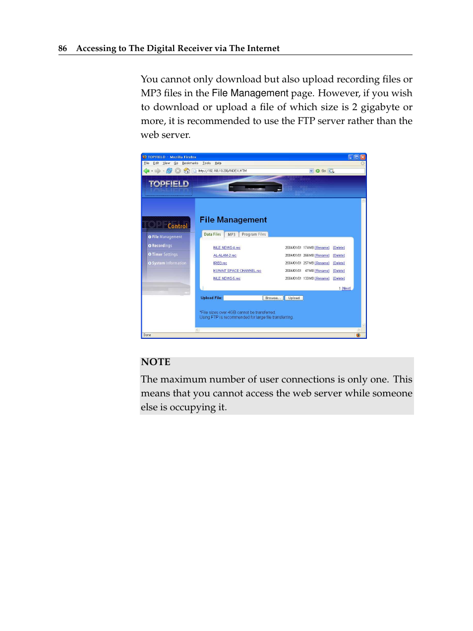 Topfield TF 6000 PVR ES User Manual | Page 94 / 110