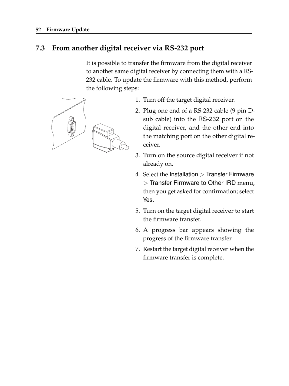 3 from another digital receiver via rs-232 port, From another digital receiver via rs-232 port | Topfield TF6400IR User Manual | Page 58 / 64