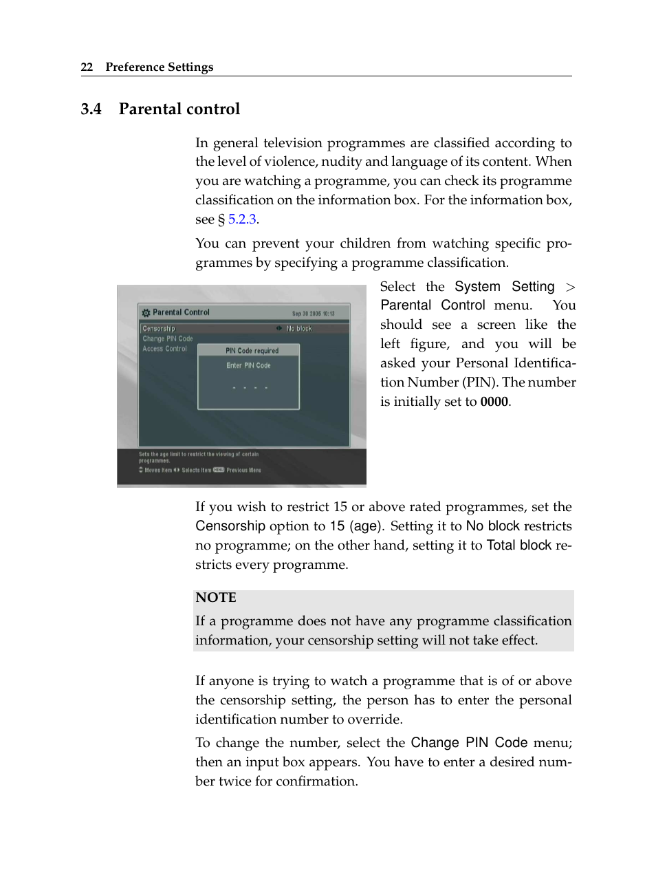 4 parental control, Parental control | Topfield High Defninition Digital Satellite Receiver HV7700 HSCI User Manual | Page 28 / 64