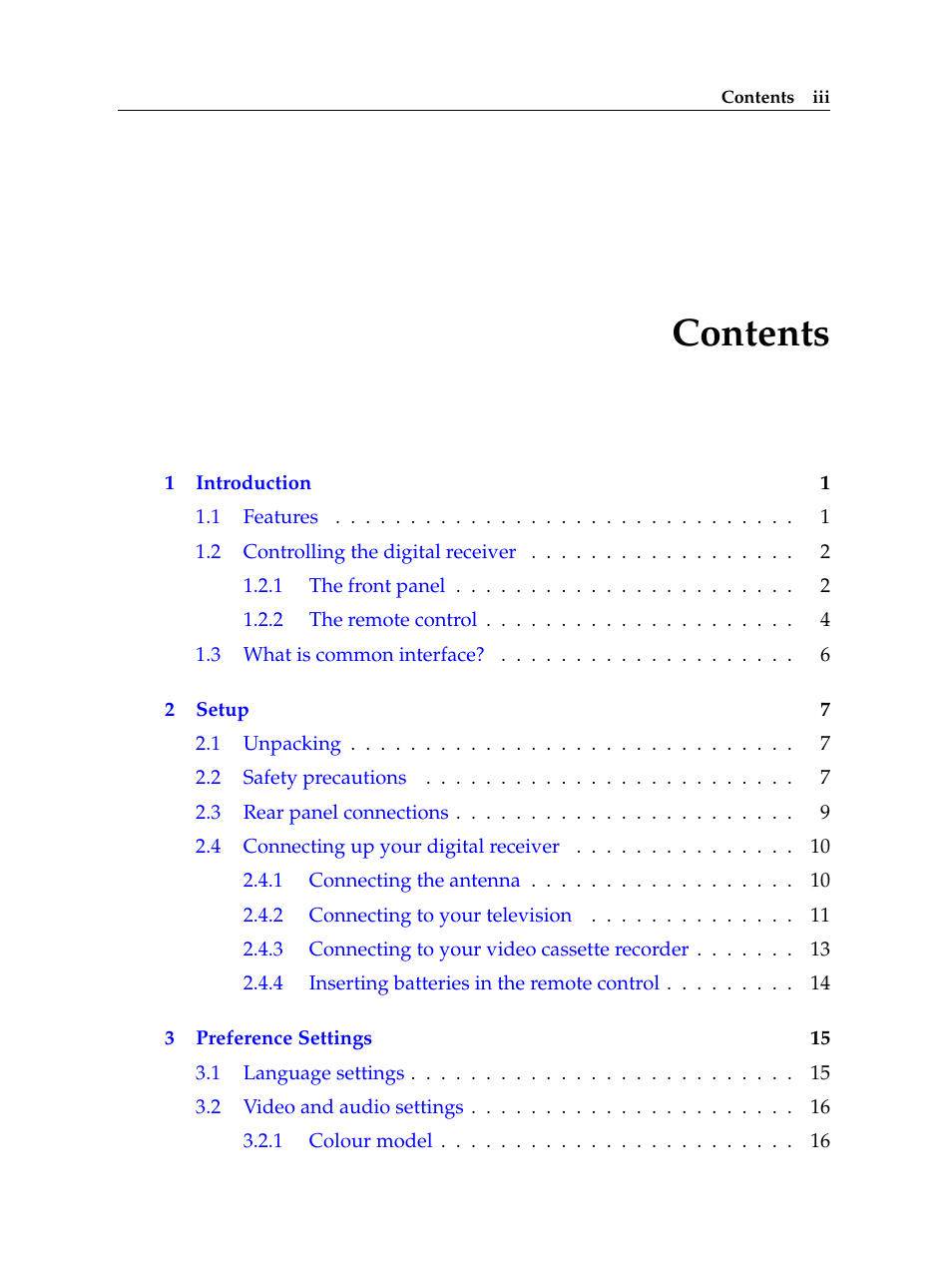 Topfield High Defninition Digital Satellite Receiver HV7700 HSCI User Manual | Page 3 / 64