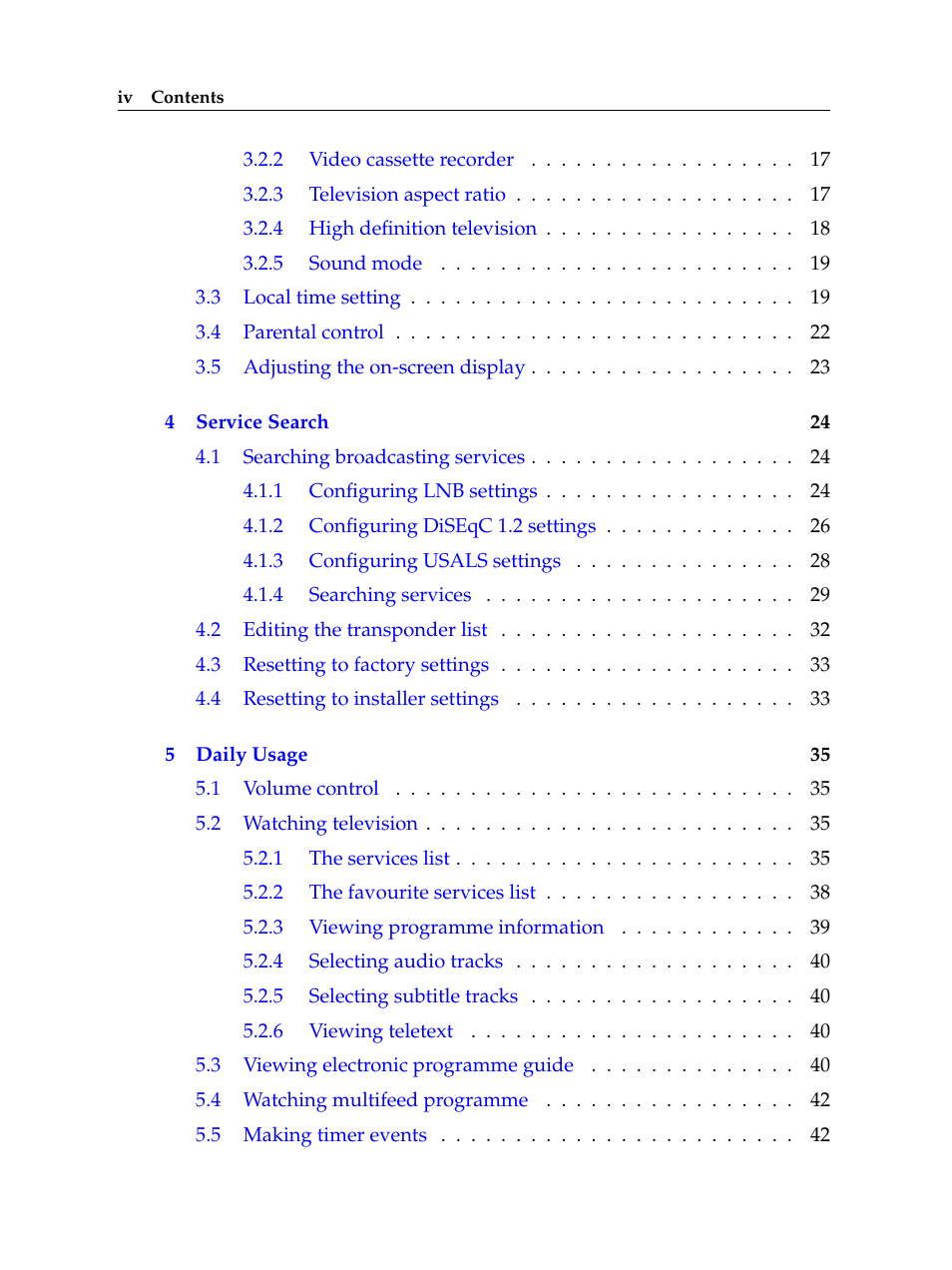 Topfield High Defninition Digital Satellite Receiver HV7700 HSCI User Manual | Page 4 / 64