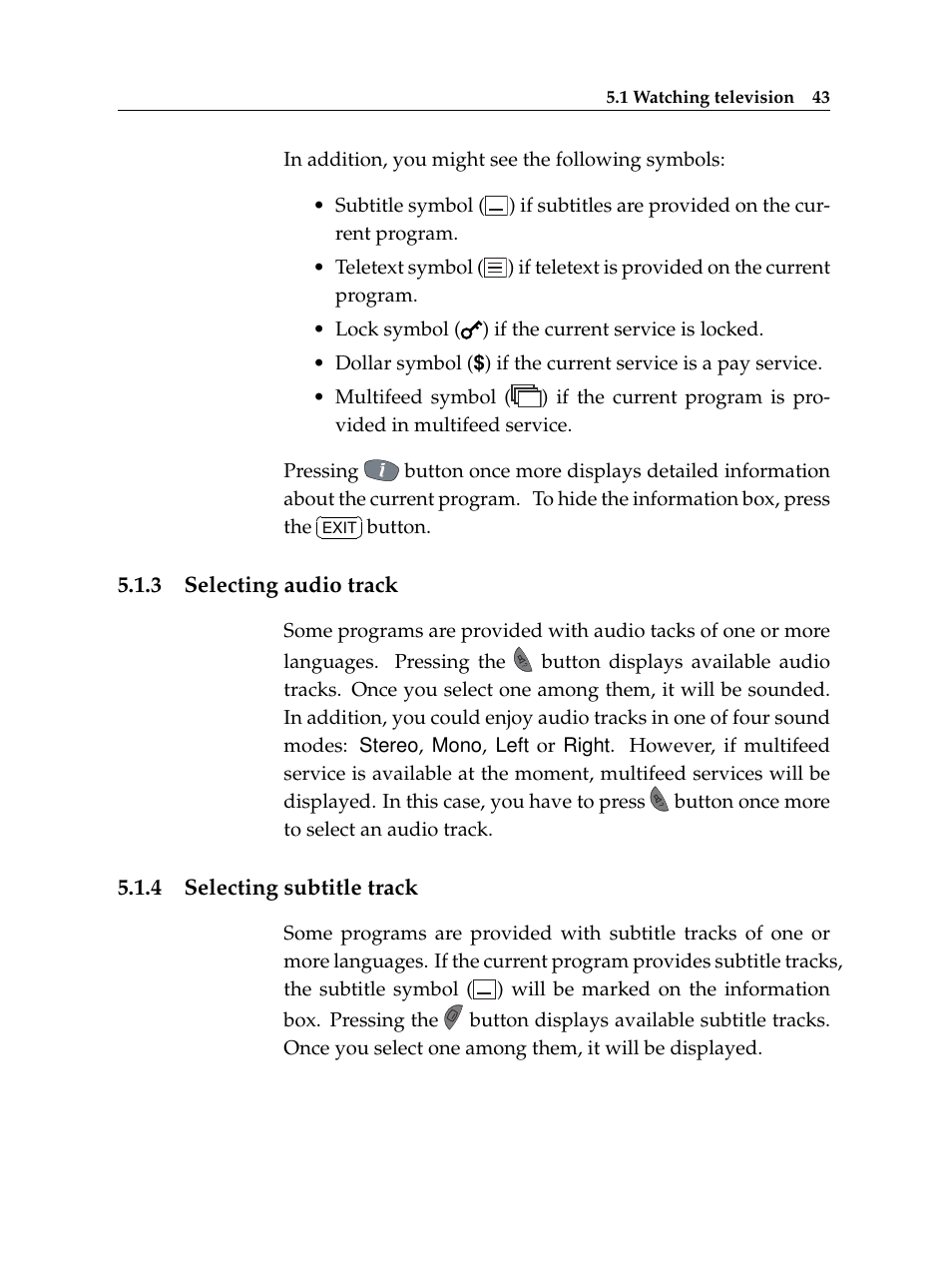 3 selecting audio track, 4 selecting subtitle track, Selecting audio track | Selecting subtitle track | Topfield TF 5400 PVR User Manual | Page 49 / 92