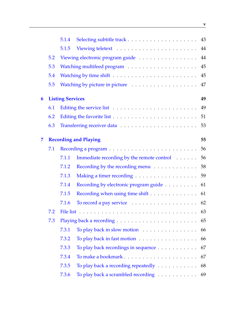 Topfield TF 5400 PVR User Manual | Page 5 / 92