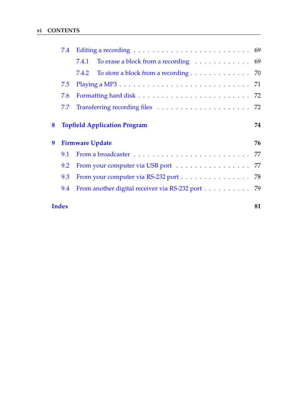 Topfield TF 5400 PVR User Manual | Page 6 / 92