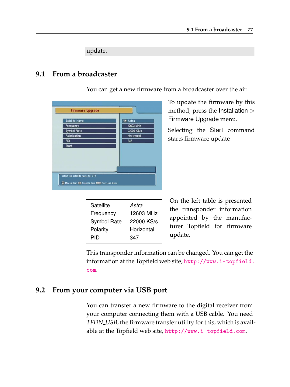 1 from a broadcaster, 2 from your computer via usb port, From a broadcaster | From your computer via usb port | Topfield TF 5400 PVR User Manual | Page 83 / 92