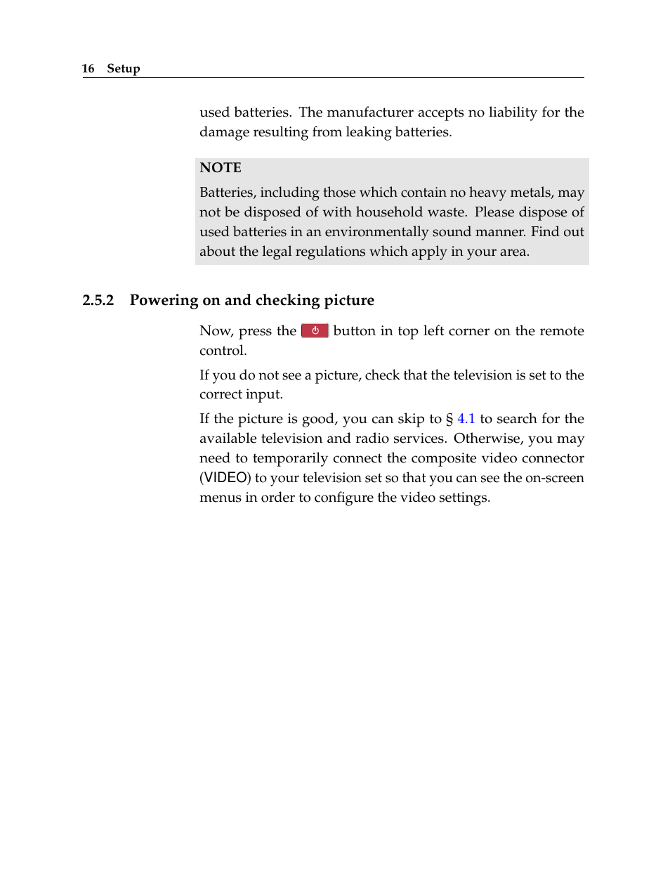 2 powering on and checking picture, Powering on and checking picture | Topfield TF 500 PVRC User Manual | Page 22 / 78