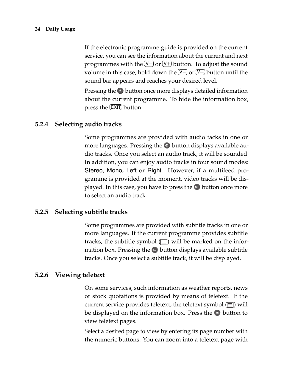 4 selecting audio tracks, 5 selecting subtitle tracks, 6 viewing teletext | Selecting audio tracks, Selecting subtitle tracks, Viewing teletext | Topfield TF 500 PVRC User Manual | Page 40 / 78