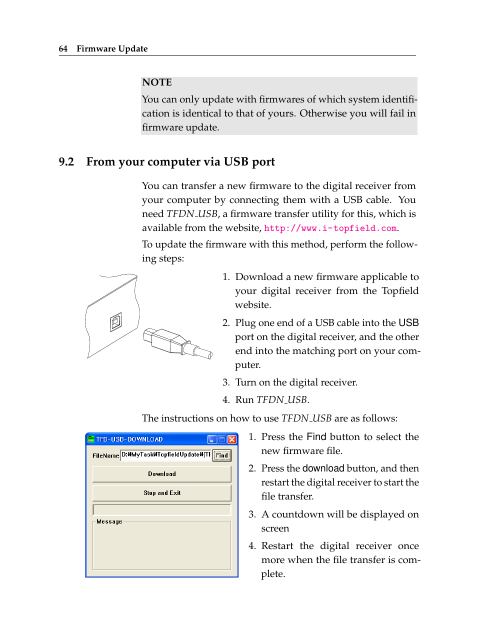 2 from your computer via usb port, From your computer via usb port | Topfield TF 500 PVRC User Manual | Page 70 / 78