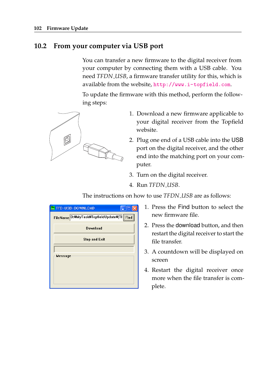 2 from your computer via usb port | Topfield TF 6000 PVR User Manual | Page 110 / 120