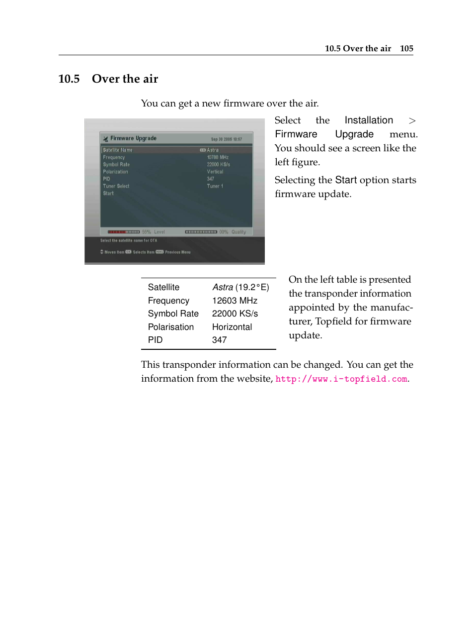 5 over the air | Topfield TF 6000 PVR User Manual | Page 113 / 120
