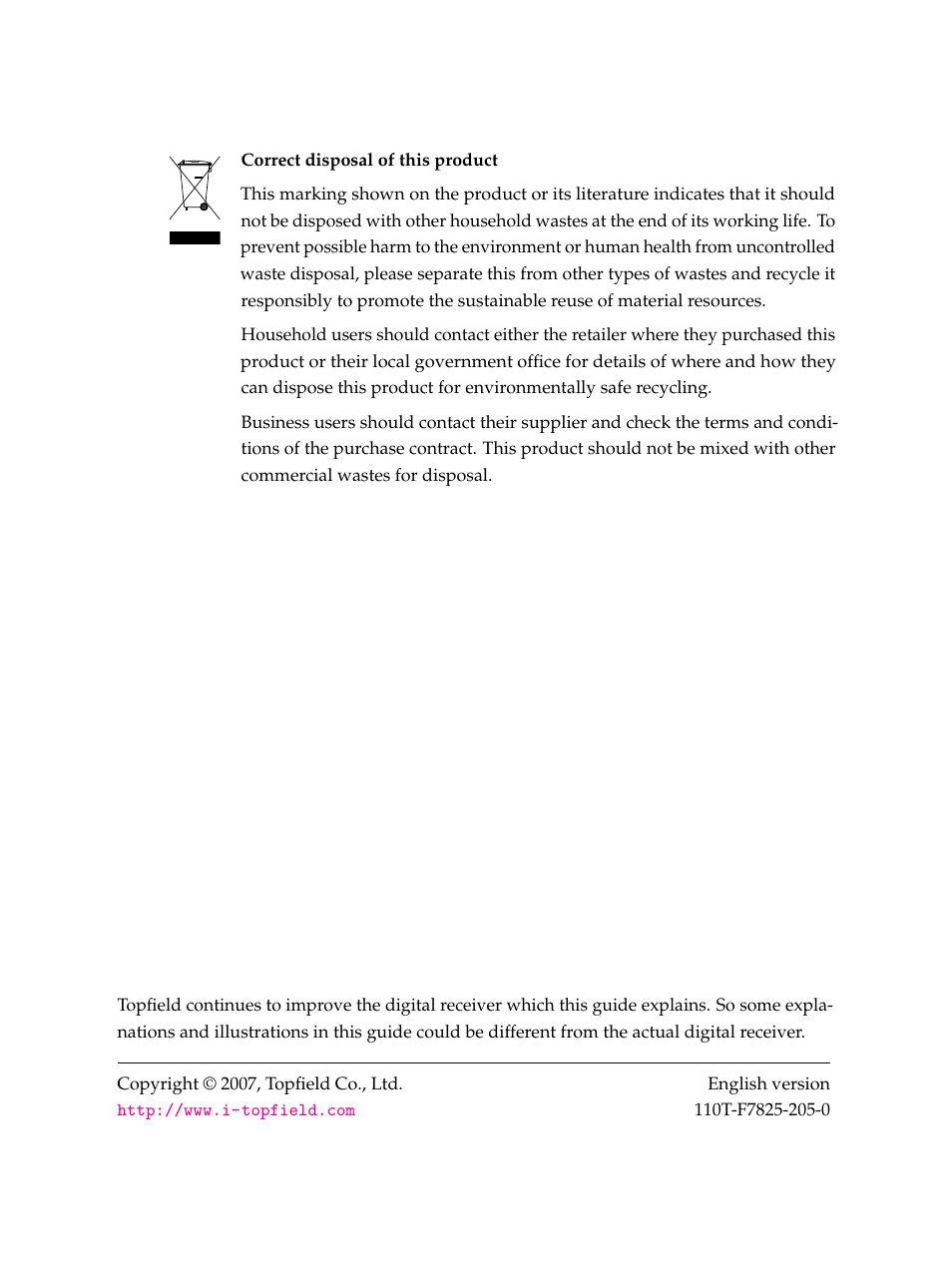 Back cover | Topfield TF 6000 PVR User Manual | Page 120 / 120