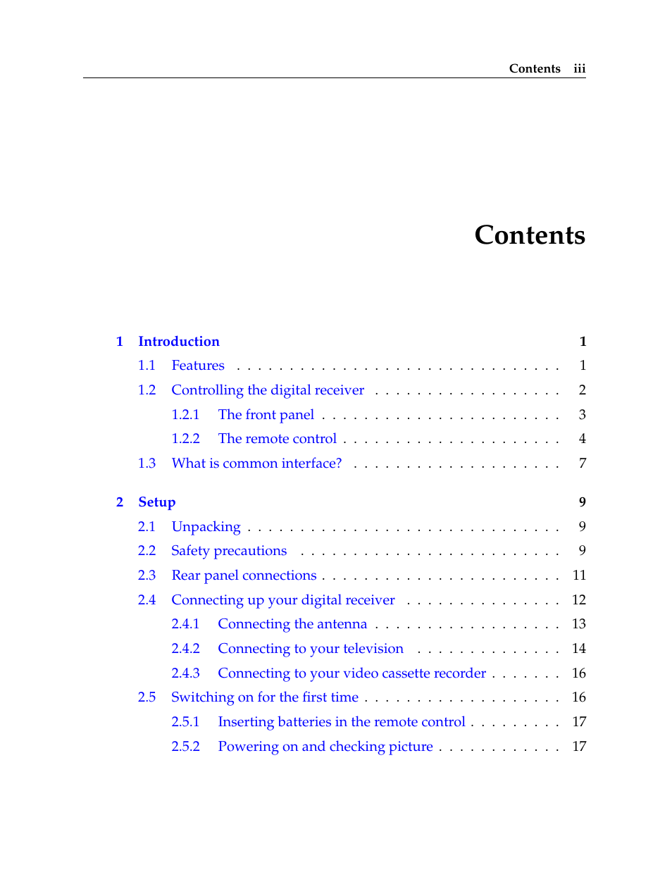 Topfield TF 6000 PVR User Manual | Page 3 / 120