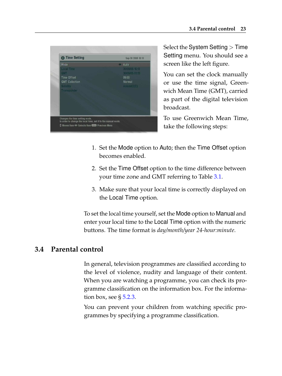 4 parental control, Parental control | Topfield TF 6000 PVR User Manual | Page 31 / 120