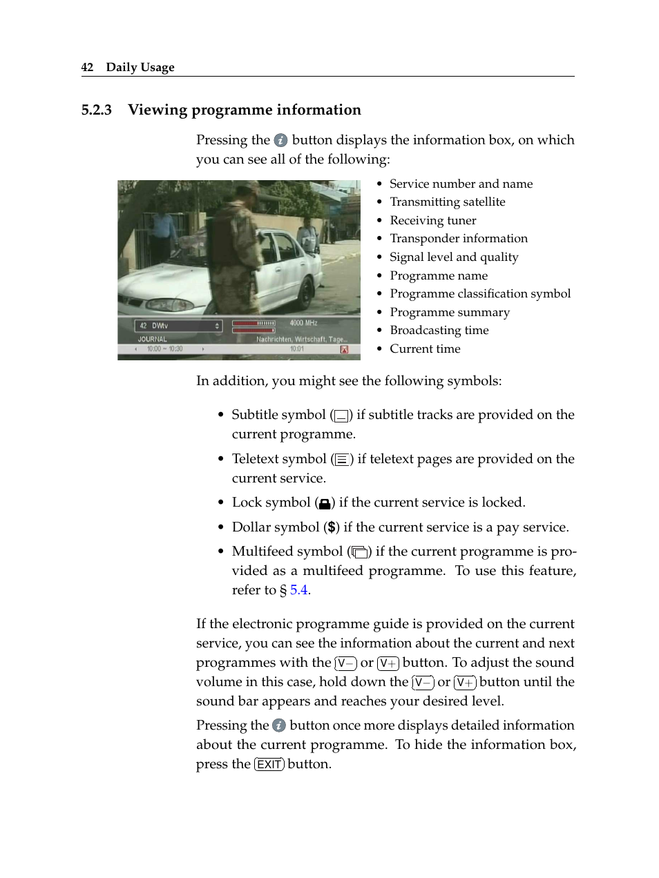 3 viewing programme information, Viewing programme information | Topfield TF 6000 PVR User Manual | Page 50 / 120