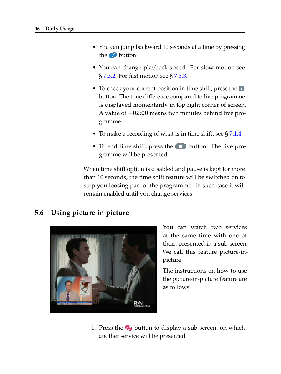 6 using picture in picture, Using picture in picture | Topfield TF 6000 PVR User Manual | Page 54 / 120