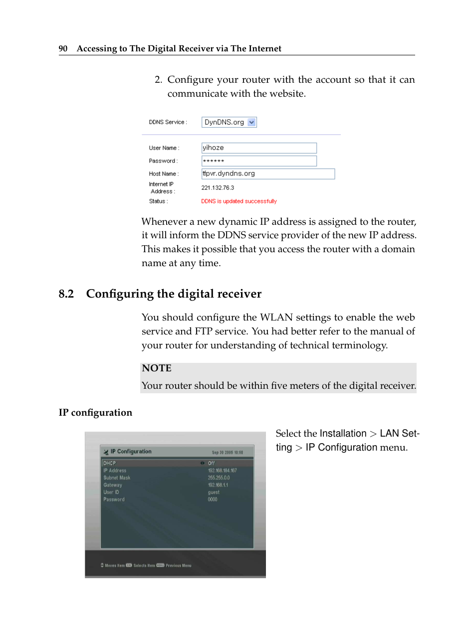 2 configuring the digital receiver, Configuring the digital receiver | Topfield TF 6000 PVR User Manual | Page 98 / 120