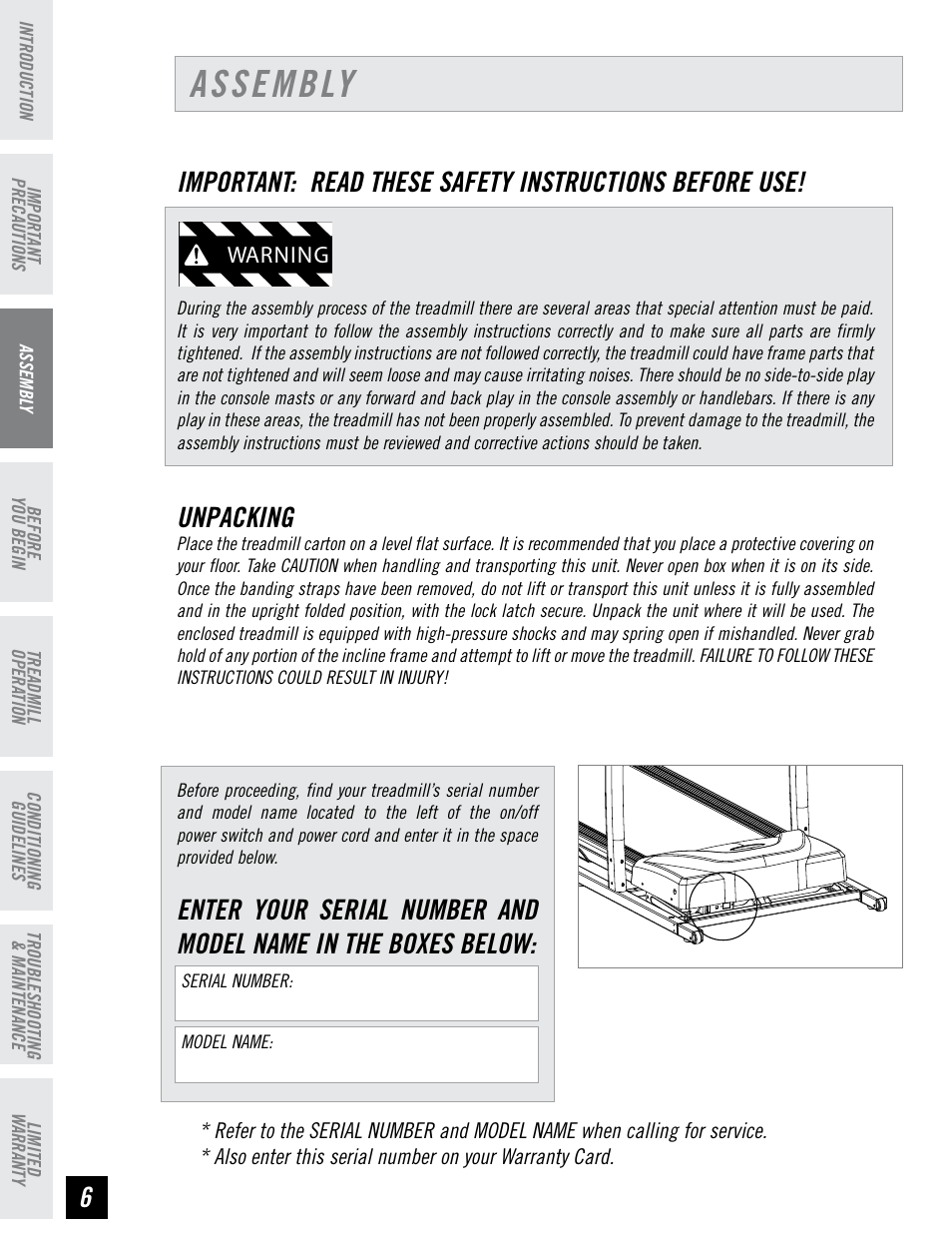 Assembly, Unpacking | Triumph 700T User Manual | Page 5 / 26