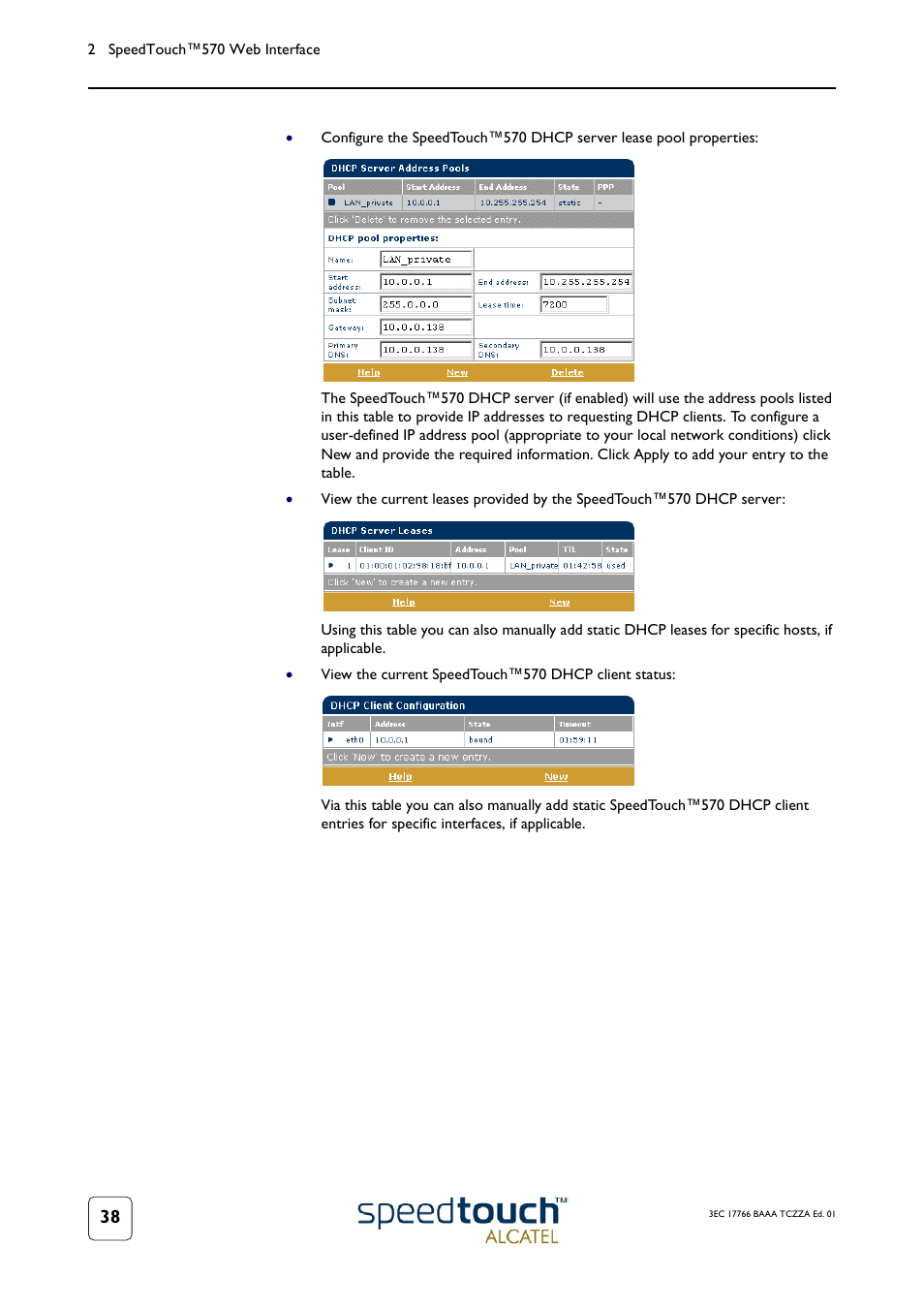 TOA Electronics SPEEDTOUCH 570 User Manual | Page 38 / 48