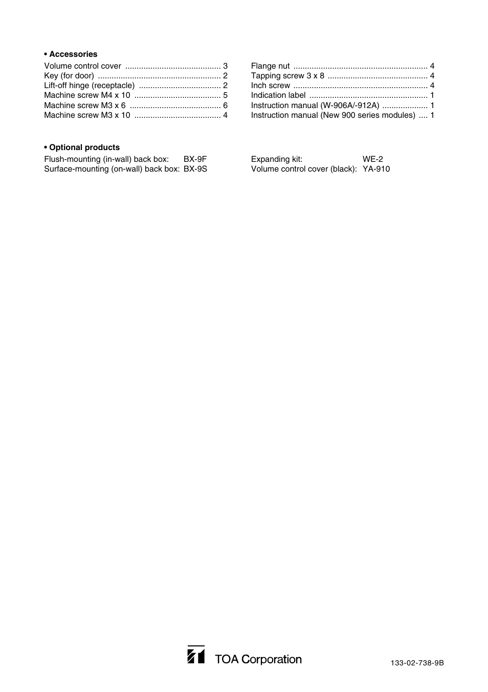 TOA Electronics W-906A User Manual | Page 12 / 12