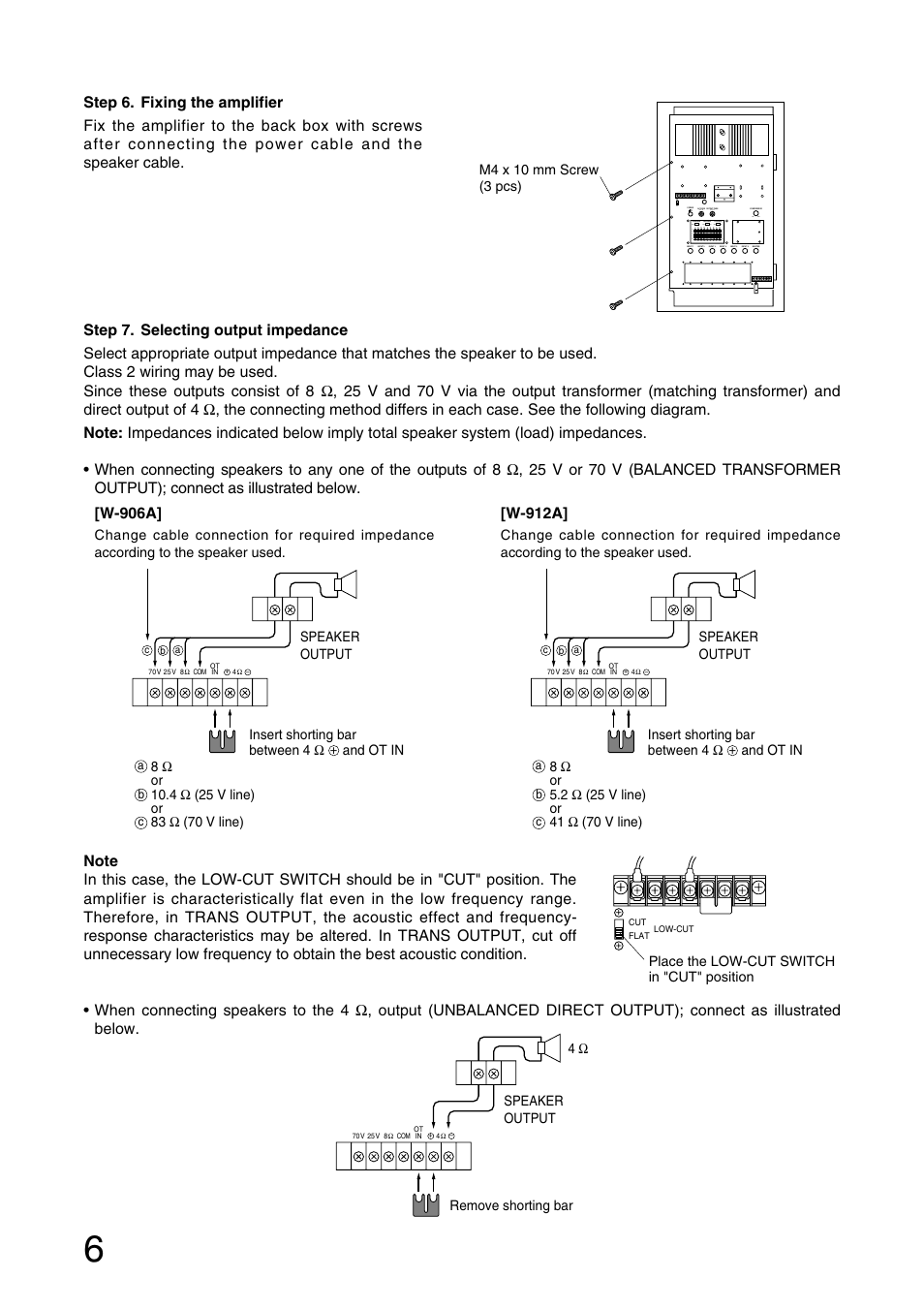 W-906a, W-912a | TOA Electronics W-906A User Manual | Page 6 / 12