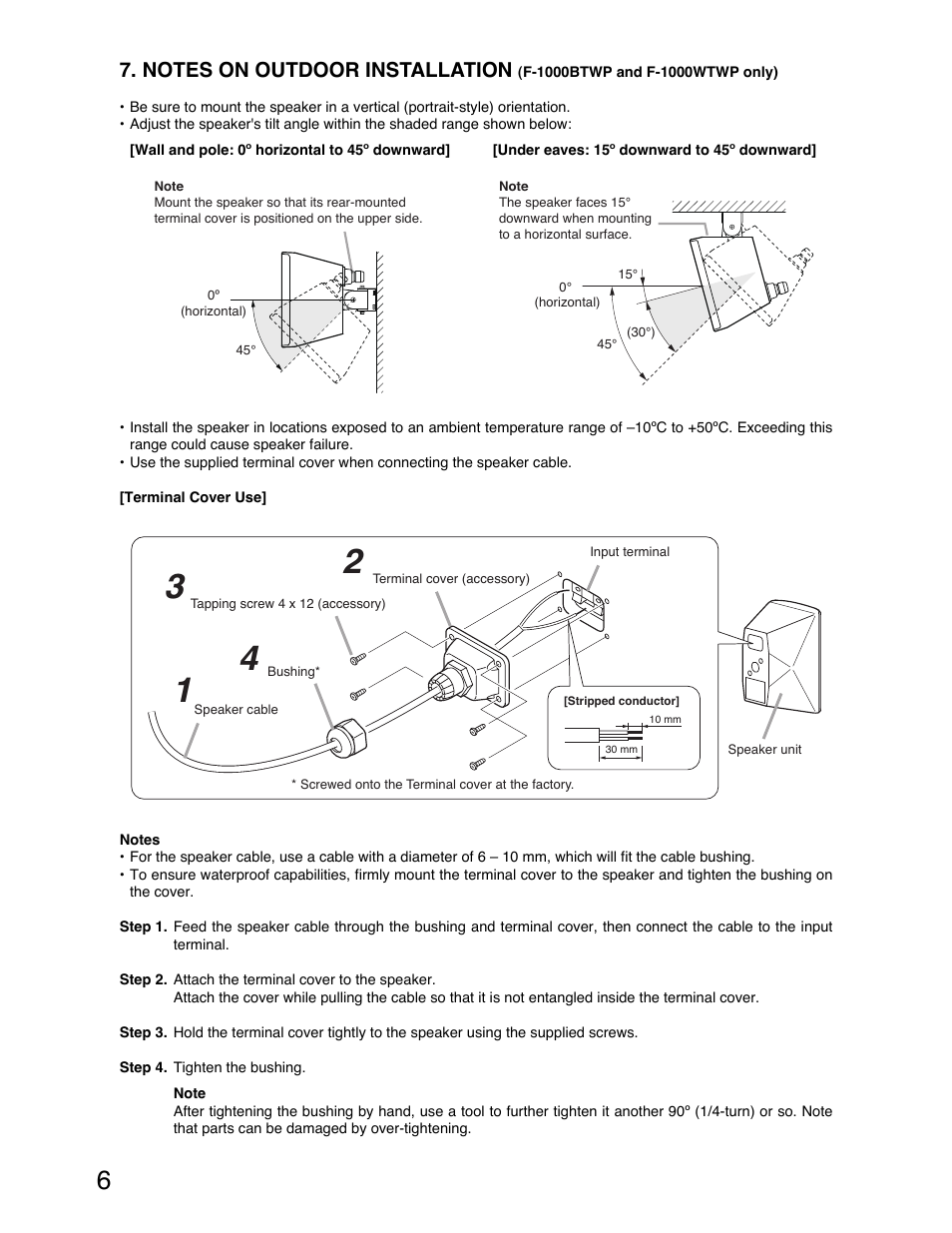 TOA Electronics F-1000W User Manual | Page 6 / 18