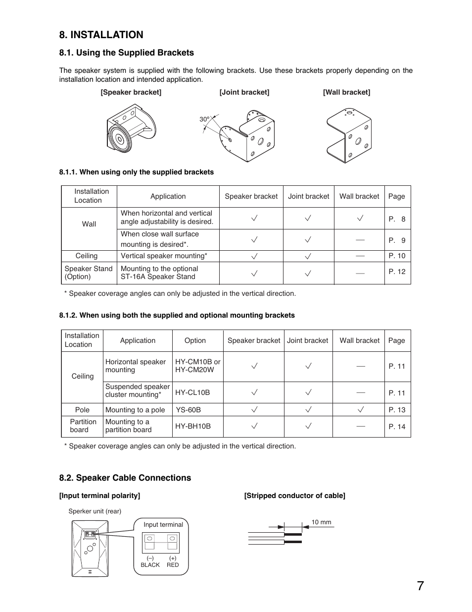 Installation | TOA Electronics F-1000W User Manual | Page 7 / 18