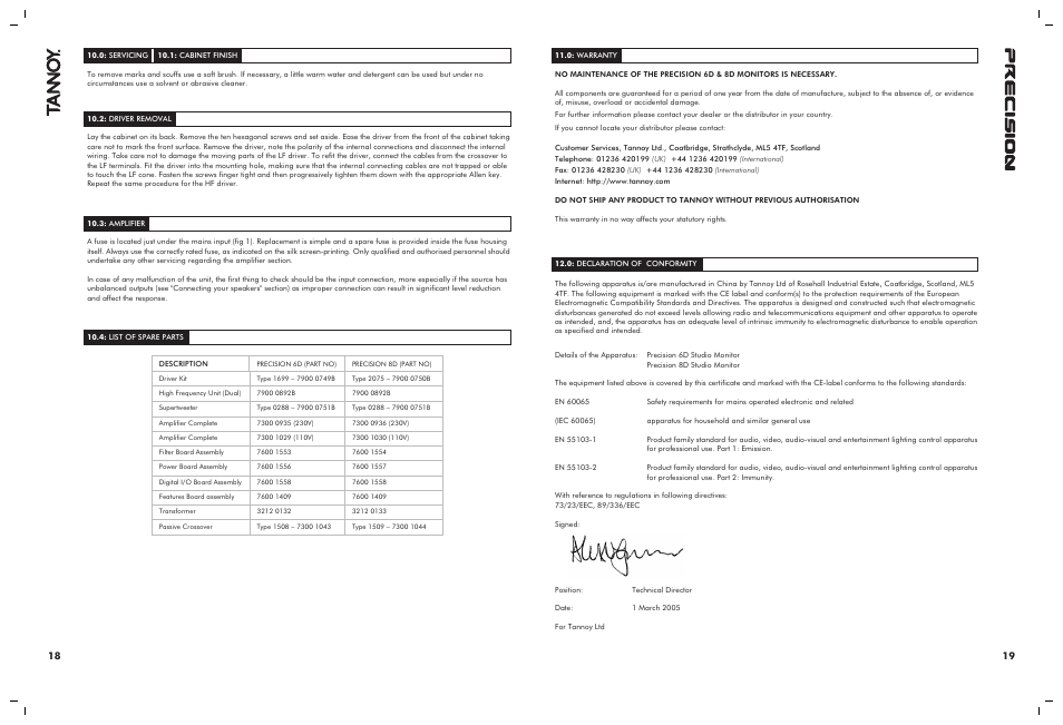 TOA Electronics 8D User Manual | Page 10 / 10