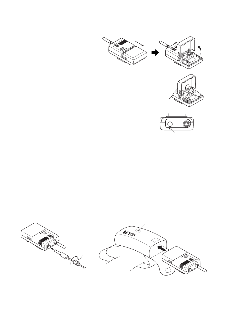 Battery insertion, Operation | TOA Electronics WM-4310H User Manual | Page 5 / 8
