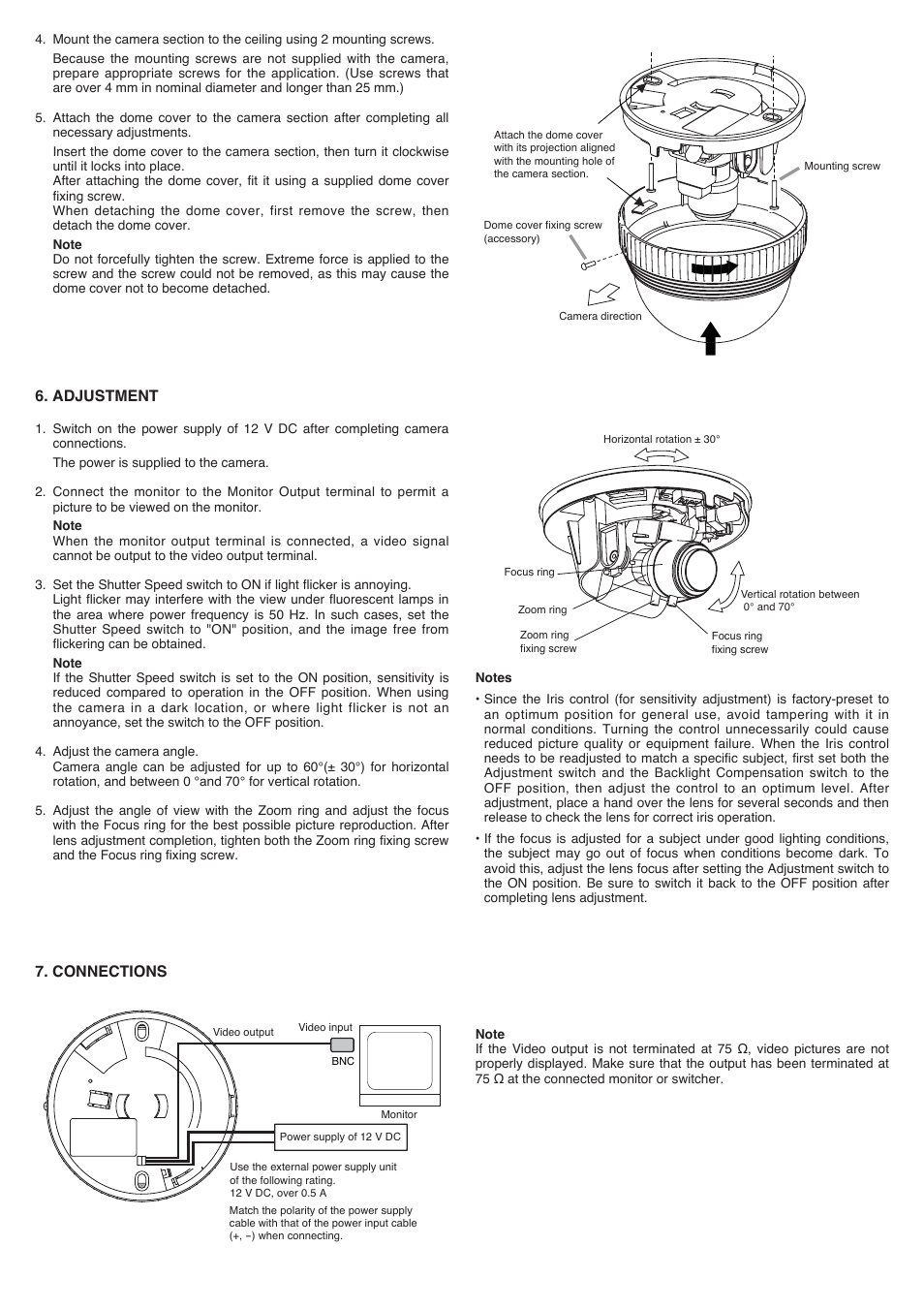 Adjustment 7. connections | TOA Electronics C-CV202-3 CU User Manual | Page 3 / 4