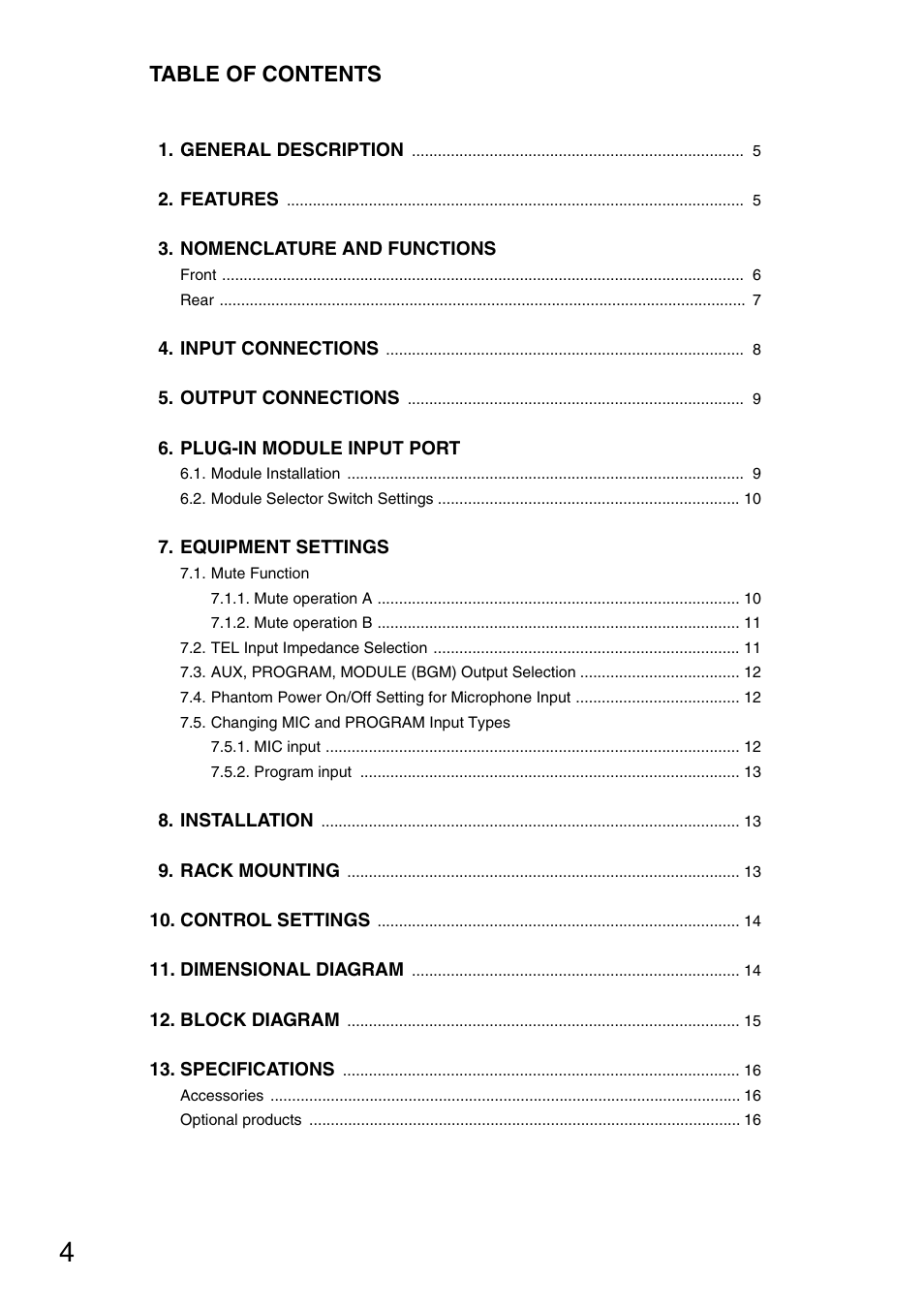 TOA Electronics BG-1120 User Manual | Page 4 / 16