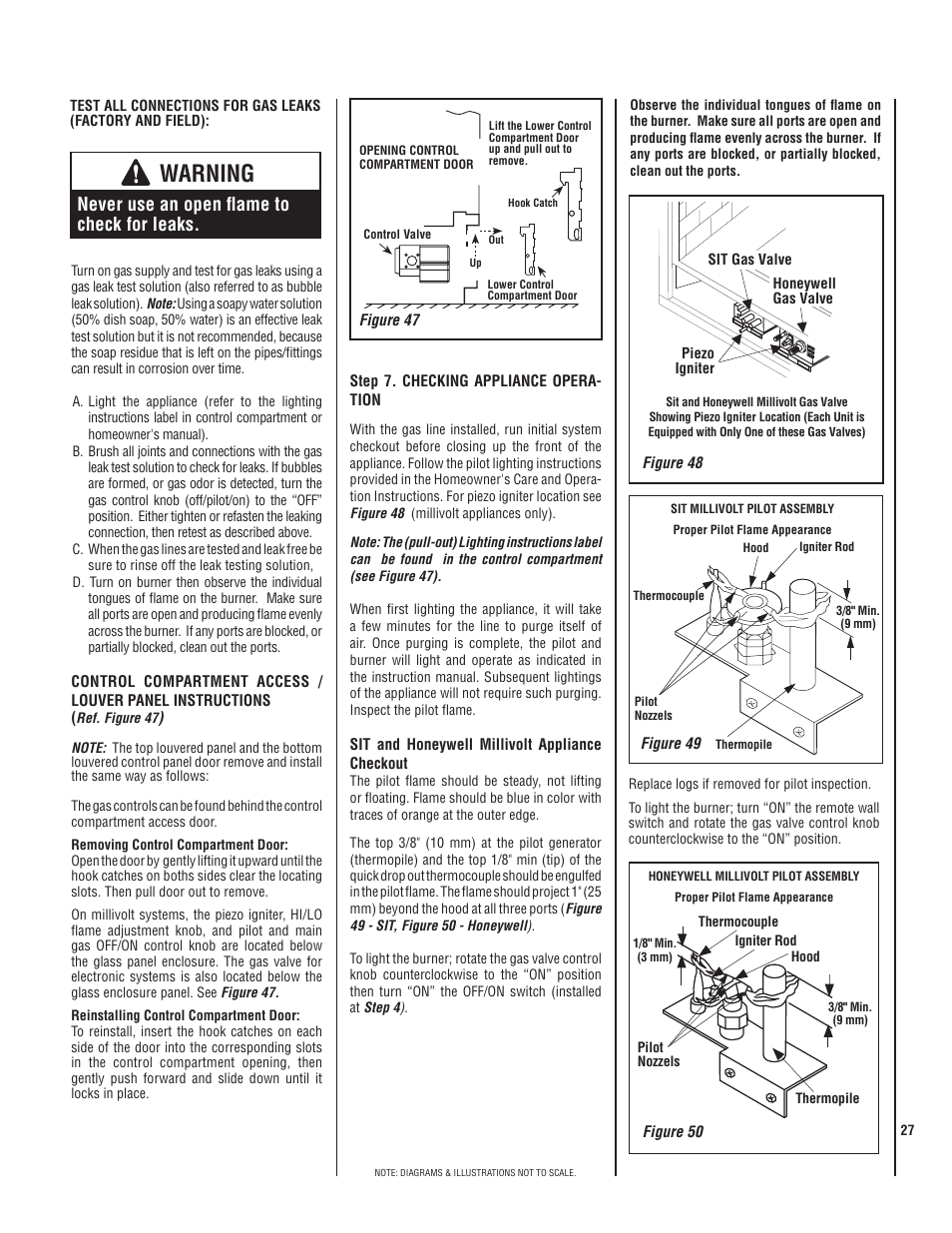 Warning, Never use an open fl ame to check for leaks | TOA Electronics SSDVT-4035CNM User Manual | Page 27 / 40