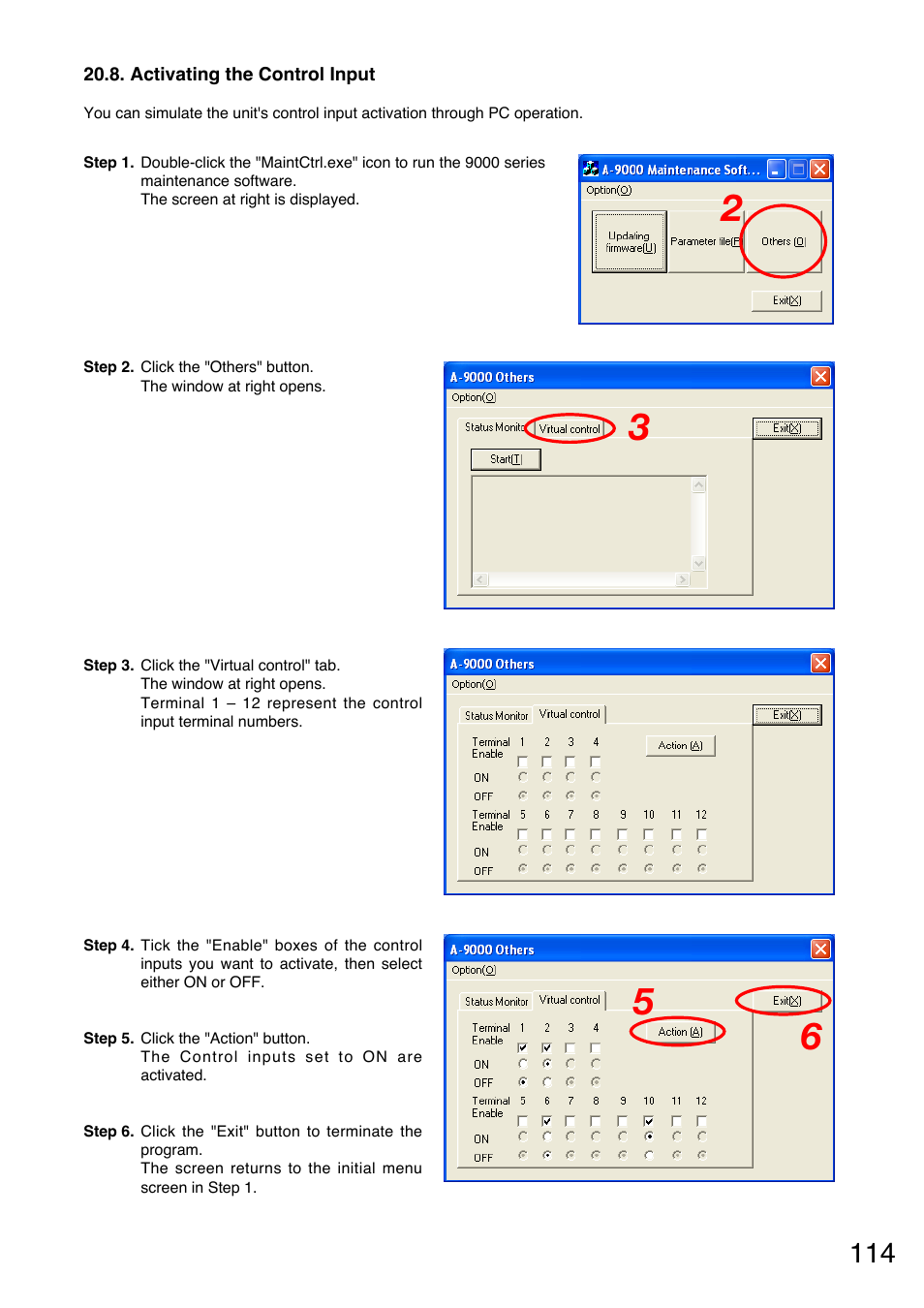 Activating the control input, P. 114 | TOA Electronics A-9120DH User Manual | Page 114 / 136