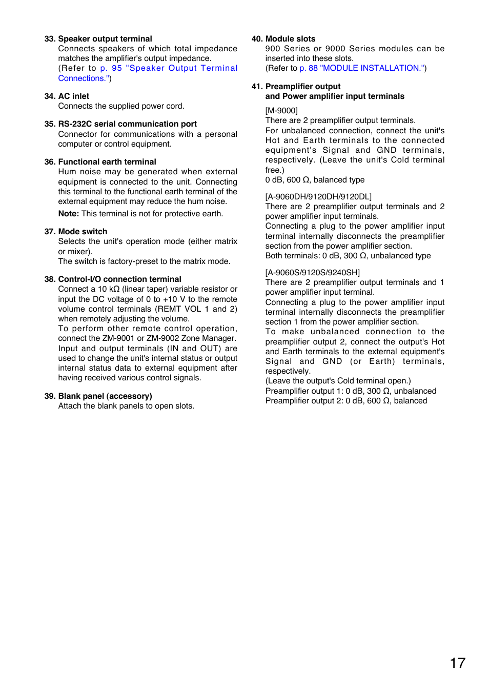 TOA Electronics A-9120DH User Manual | Page 17 / 136