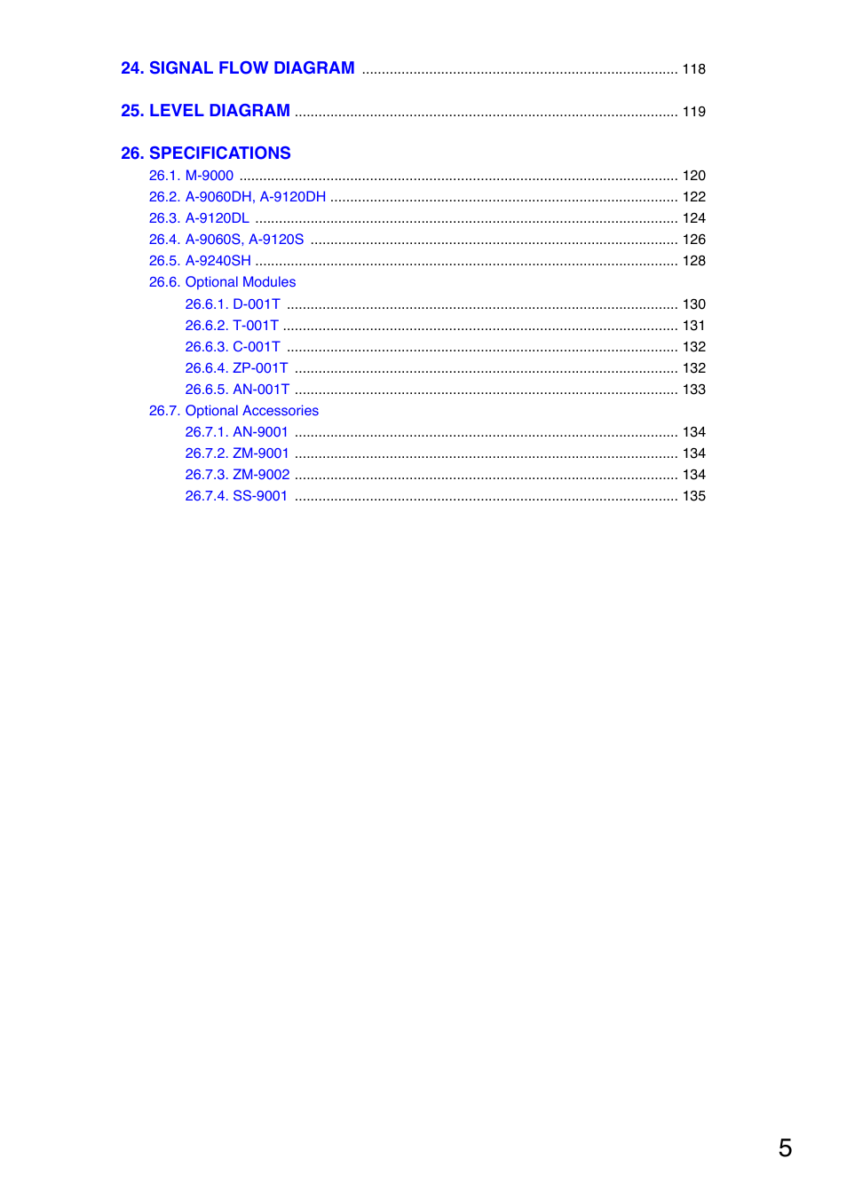 TOA Electronics A-9120DH User Manual | Page 5 / 136