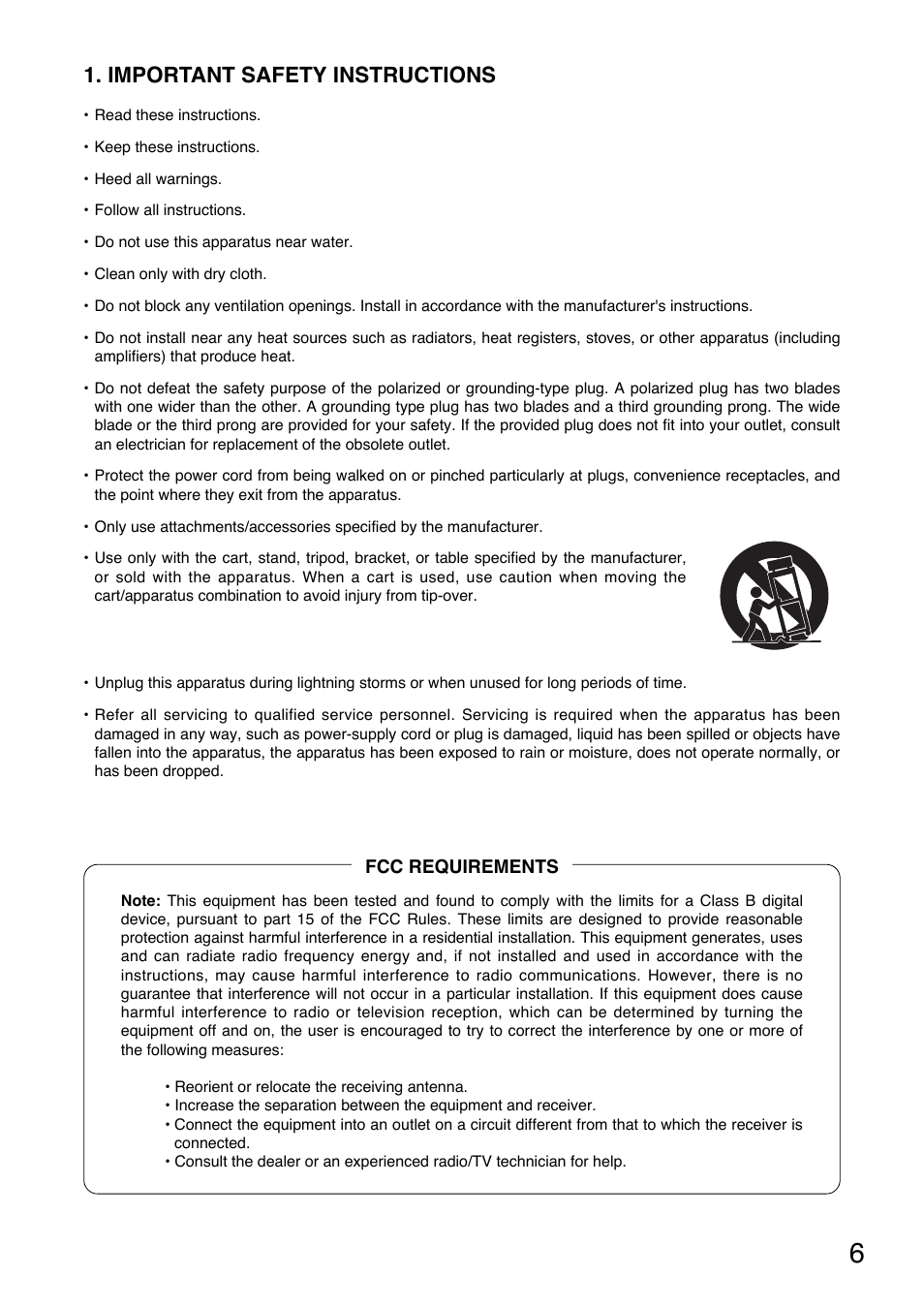 Important safety instructions | TOA Electronics A-9120DH User Manual | Page 6 / 136