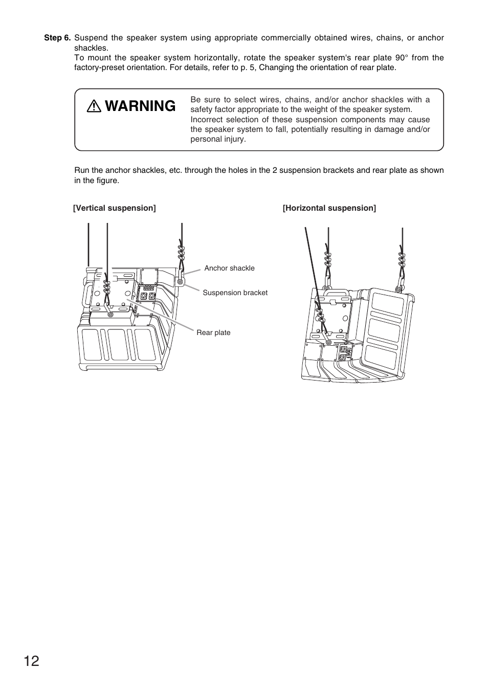 Warning | TOA Electronics HX-5B User Manual | Page 12 / 16