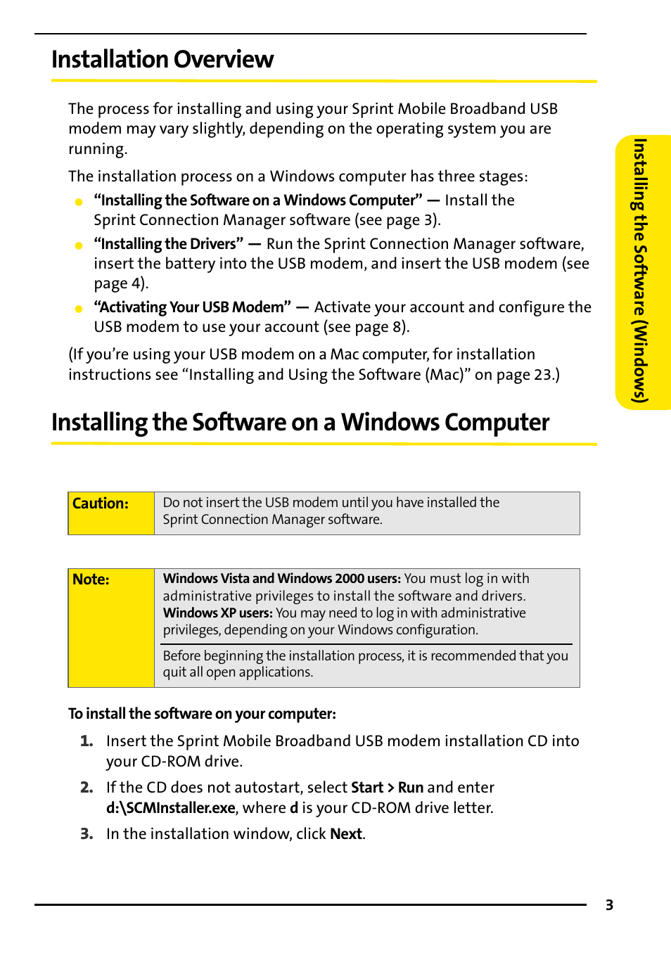 Installation overview, Installing the software on a windowscomputer, Installing the software on a windows computer | TOA Electronics 595U User Manual | Page 13 / 52