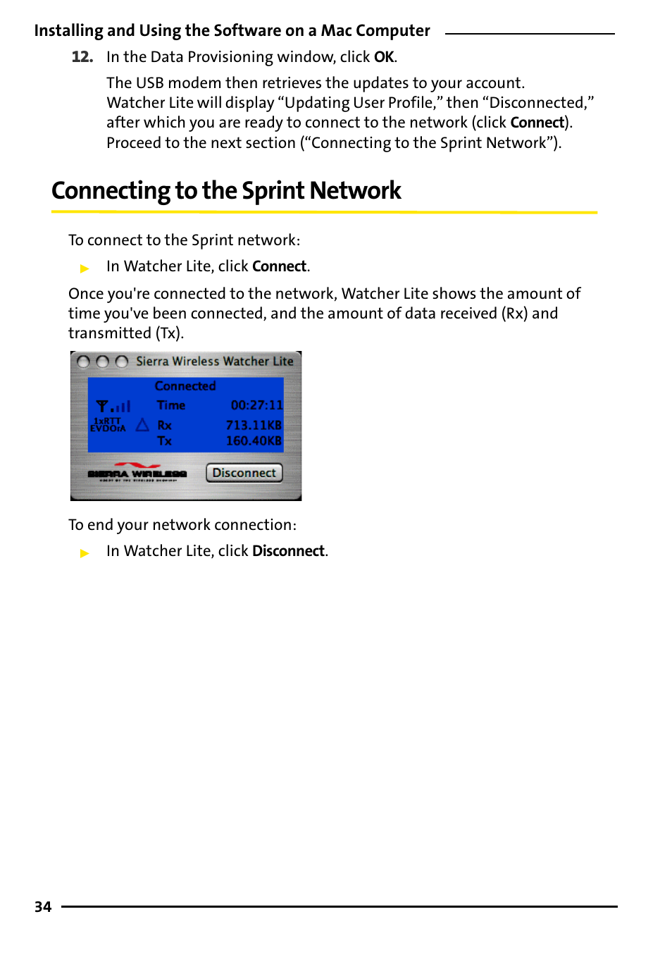 Connecting to the sprint network, Connecting to the sprint | TOA Electronics 595U User Manual | Page 44 / 52