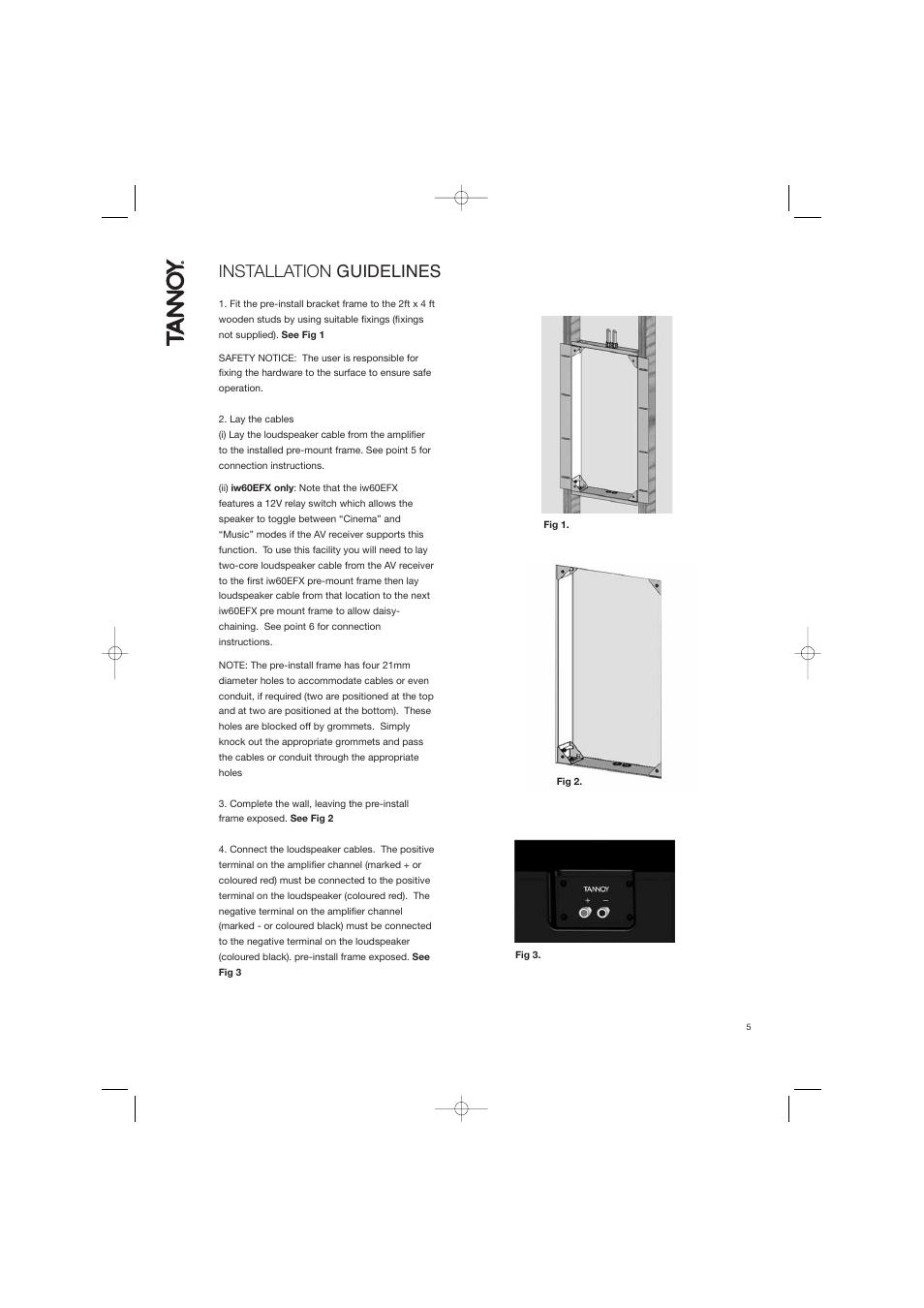 Installation guidelines | TOA Electronics IW60EFX User Manual | Page 6 / 12