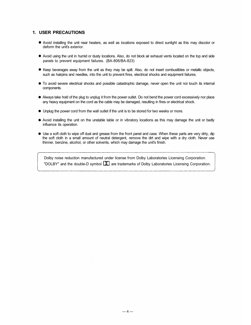 TOA Electronics BA-800 User Manual | Page 4 / 31