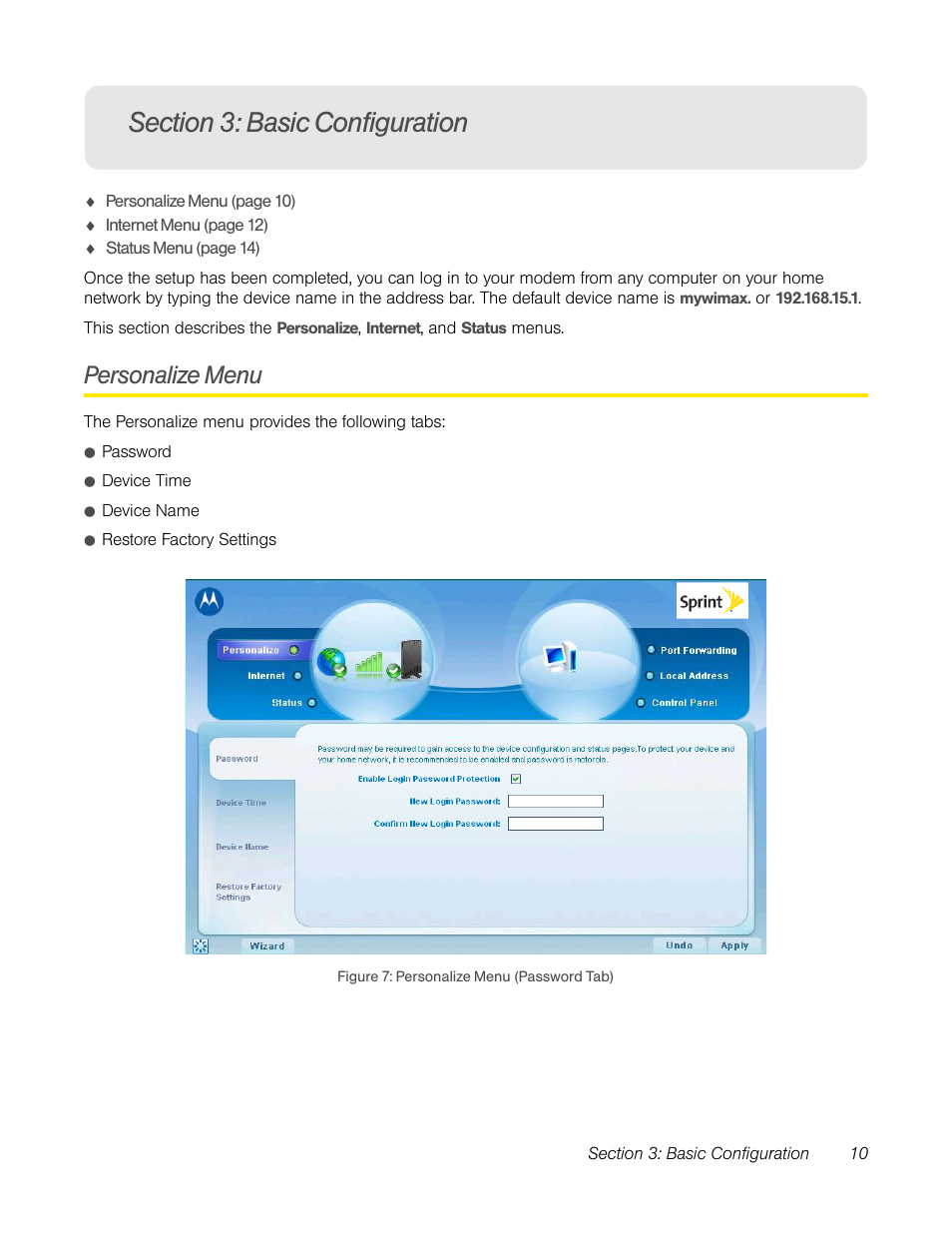 Section 3: basic configuration, Personalize menu | TOA Electronics CPEI 25150 User Manual | Page 13 / 37