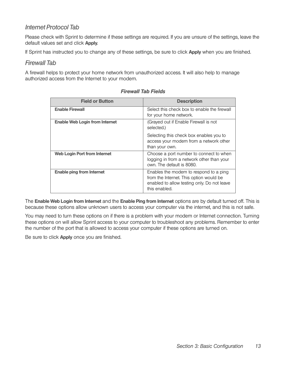 Internet protocol tab, Firewall tab, Internet protocol tab firewall tab | TOA Electronics CPEI 25150 User Manual | Page 16 / 37