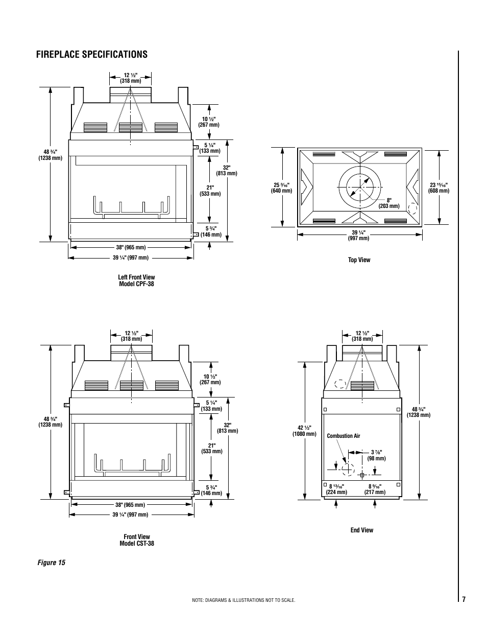 Fireplace specifications | TOA Electronics CST-38 User Manual | Page 7 / 24