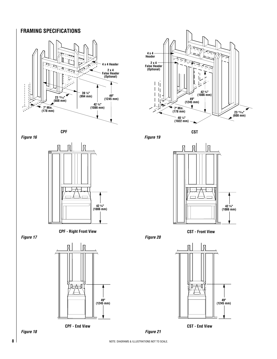 Framing specifications | TOA Electronics CST-38 User Manual | Page 8 / 24