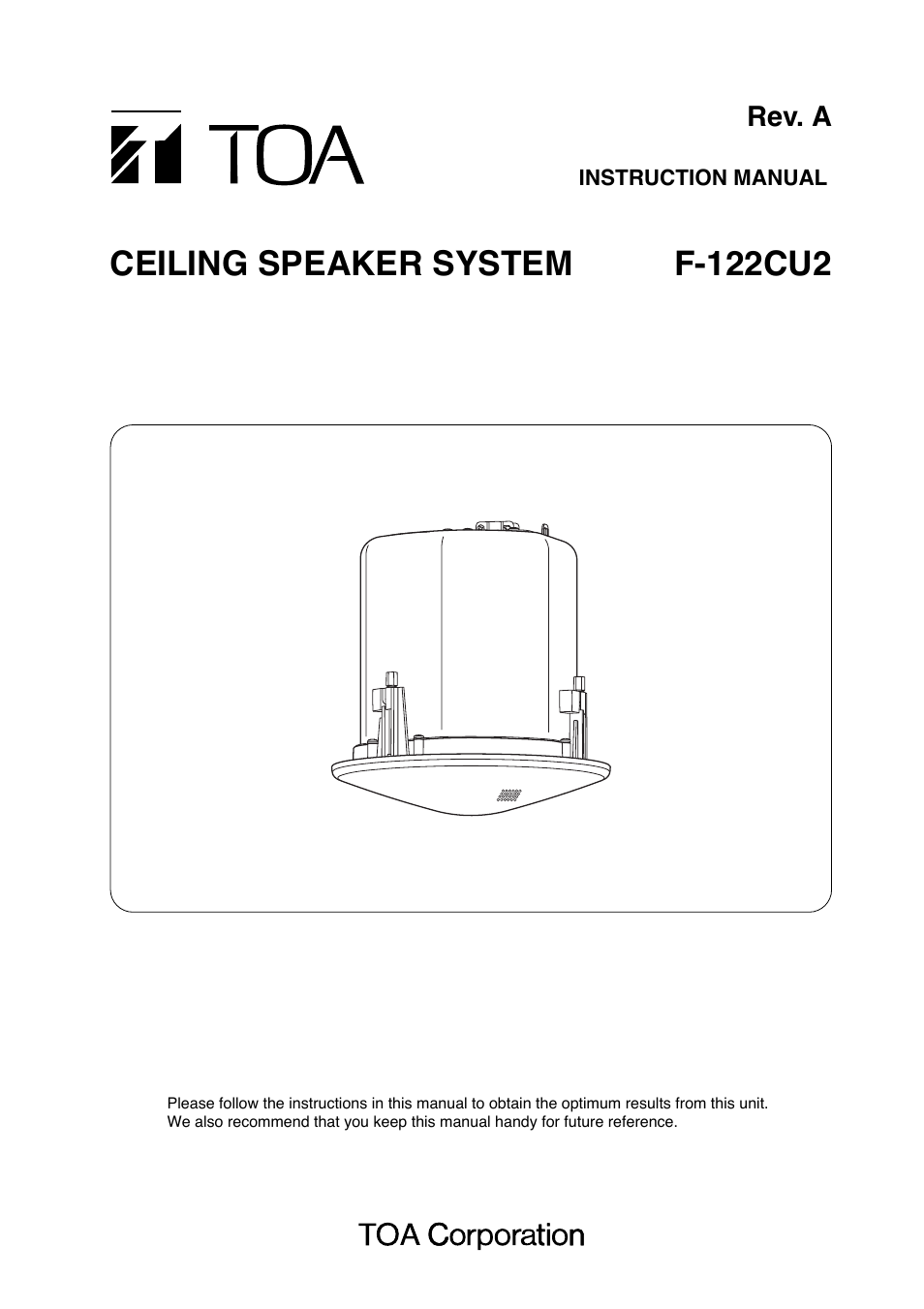 TOA Electronics F-122CU2 User Manual | 16 pages