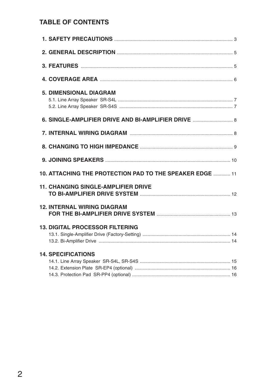 TOA Electronics SR-S4S User Manual | Page 2 / 16