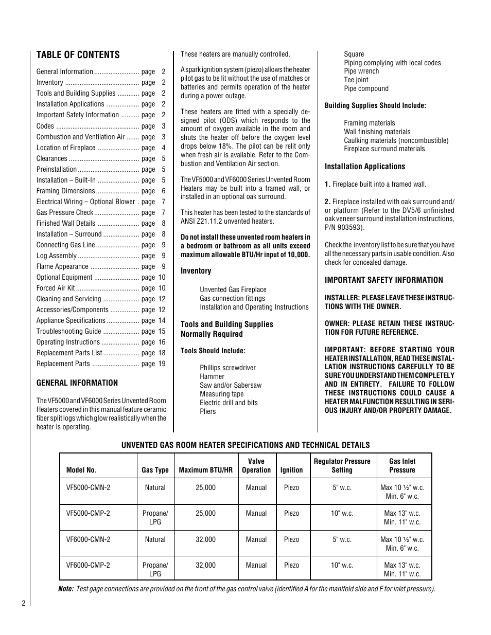 TOA Electronics VF5000-CMP-2 User Manual | Page 2 / 20