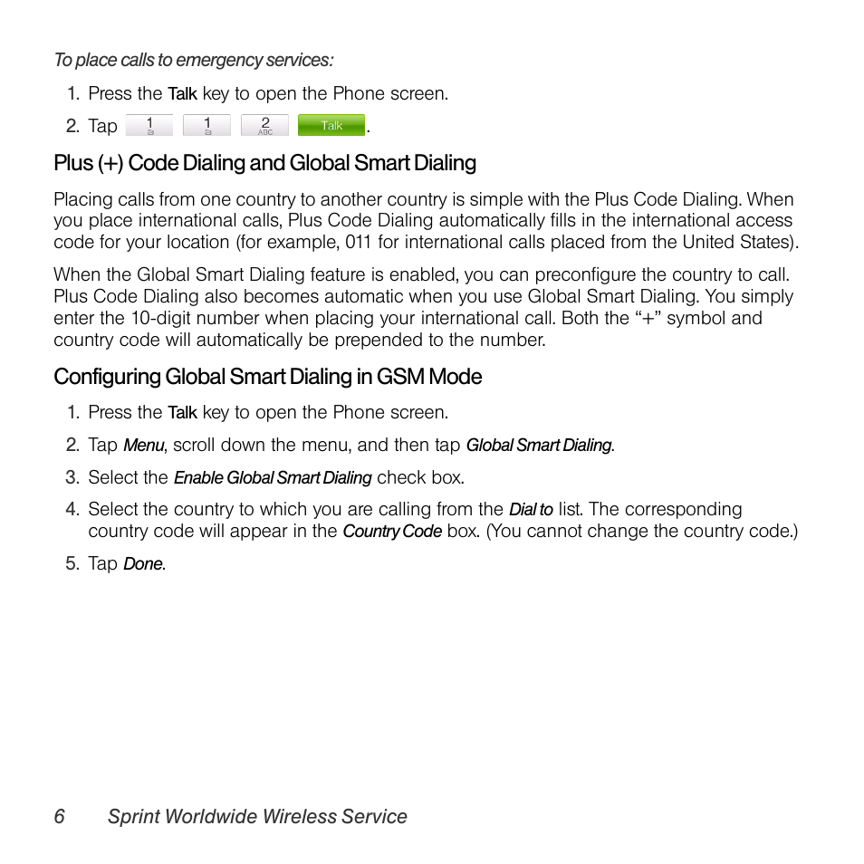 Plus (+) code dialing and global smart dialing, Configuring global smart dialing in gsm mode | TOA Electronics PPCT7380SP User Manual | Page 10 / 26