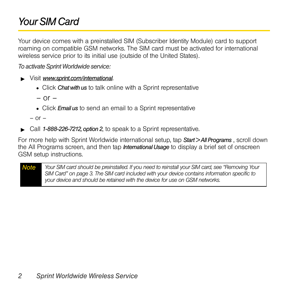 Your sim card | TOA Electronics PPCT7380SP User Manual | Page 6 / 26