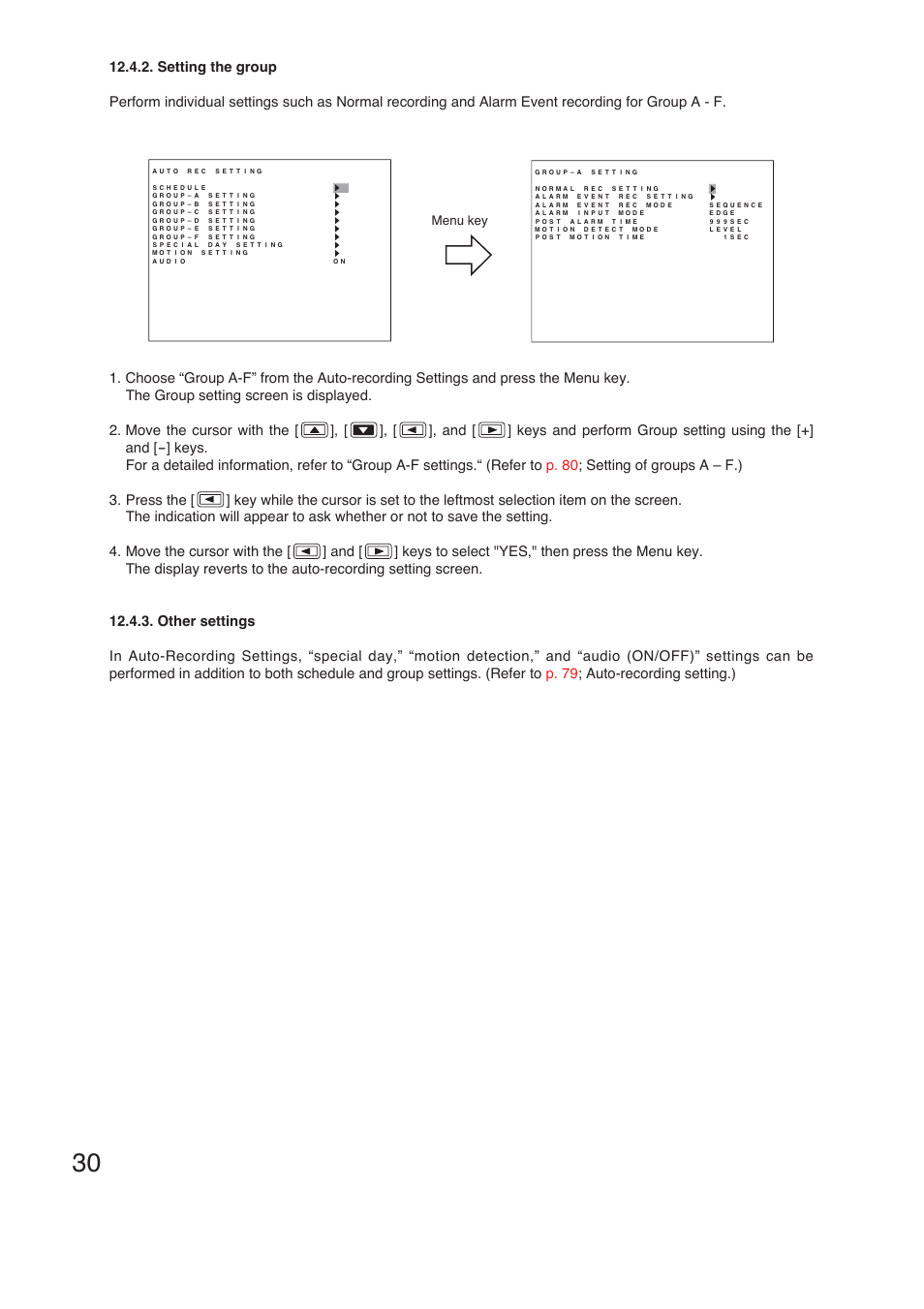 Menu key | TOA Electronics C-DR161 CU Series User Manual | Page 30 / 130